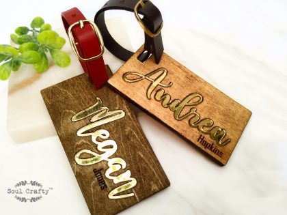 Personalized Name wooden luggage tag