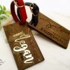 Personalized Bridesmaid wooden luggage tag