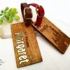 Personalized Prince Princess dream wooden luggage tag