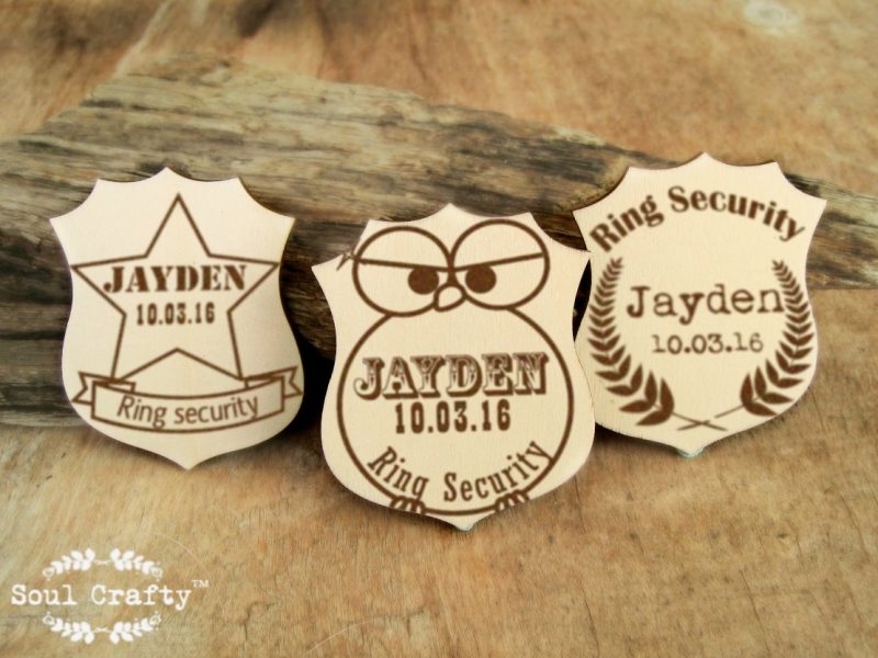Personalized ring bearer badge
