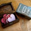 Small love rustic wooden jewelry box