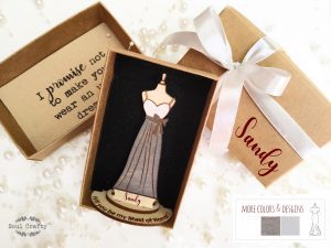 Personalized gray Bridesmaid proposal gift