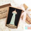Personalized Will You Be My Bridesmaid proposal gift idea with box,mint, peach, blush, white