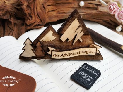 Mountain SD Memory Card Wooden holder Magnet