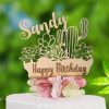 Personalized Succulent wooden cake topper