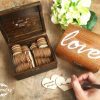 52 reasons "I love you because ..." Wooden Heart Message Rustic Gift Box