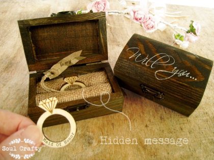 bridesmaid proposal gift wooden diamond ring