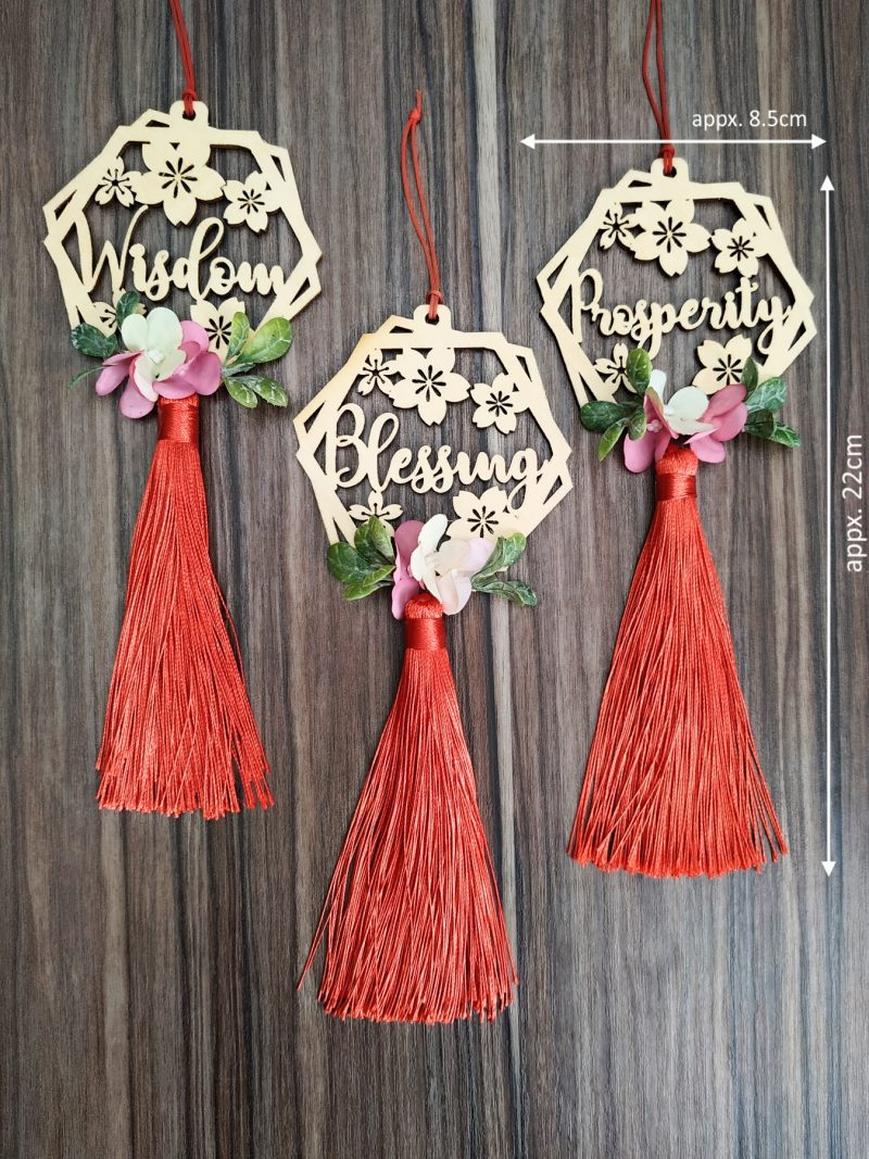 Blessing, Grace, Joy, Peace, Abundant wishes CNY Ornament, Chinese New Year  decorations, wooden name cutout, Lunar new year deco, 恩典, 祝福, 平安, 喜乐, 满满,  农历新年装饰品，木切割– Soul