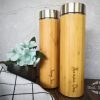 bamboo thermos stainless steel flask 500ml 16.9oz