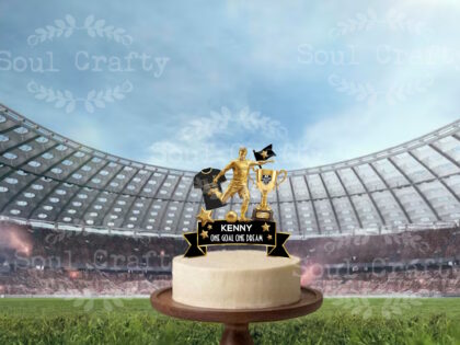 6" Personalized Football Cake Topper