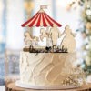 2D personalized Wooden carousell cake topper