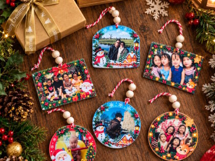 Personalized Acrylic Photo Christmas Ornament | Custom Holiday Tree Hiasan Krismas
